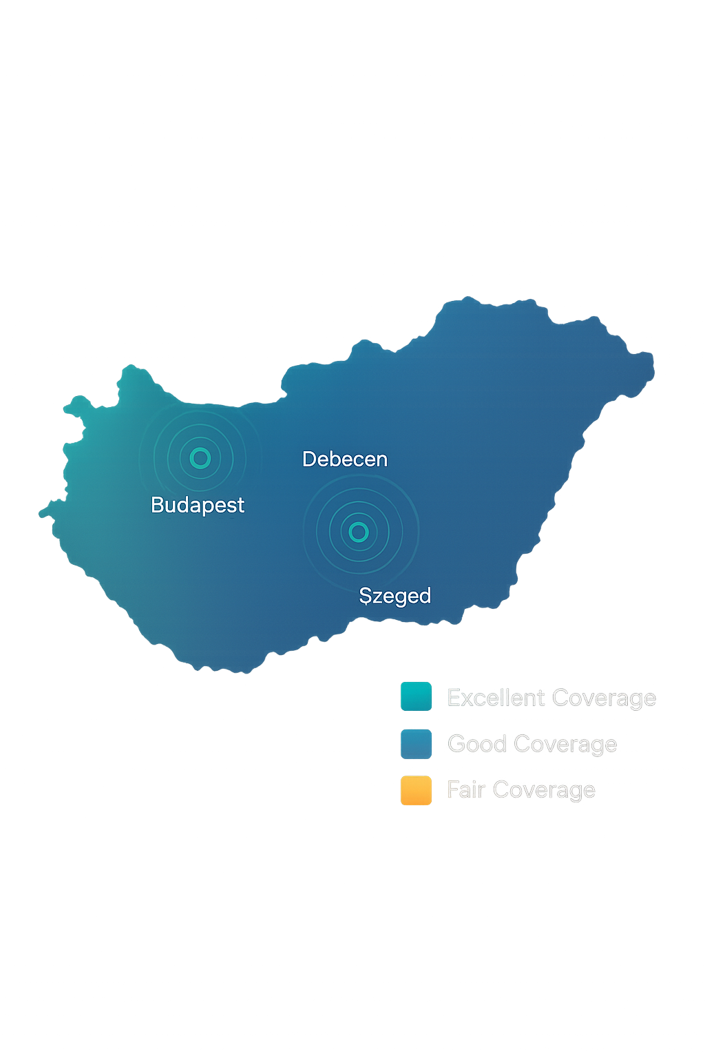 Emerald Connections Coverage Map in Hungary - Better coverage than Yettel